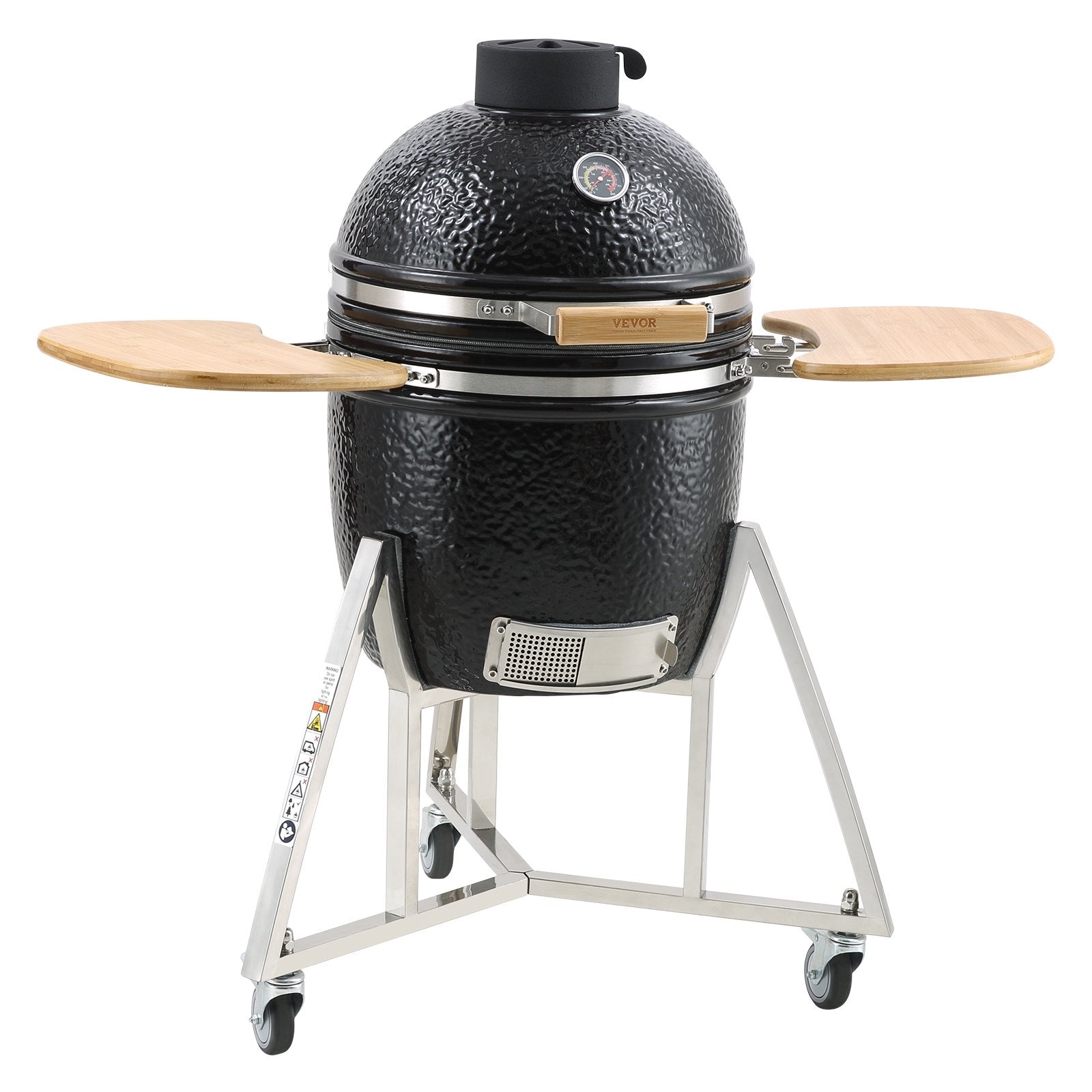 BBQ Tools: VEVOR Portable Charcoal Grill, Propane Gas Grills with Cover and Cart, Heavy Duty Stainless Steel BBQ Grill, Mini Smoker for Outdoor Cooking, Barbecue Camping, Picnic, and Backyard, Black