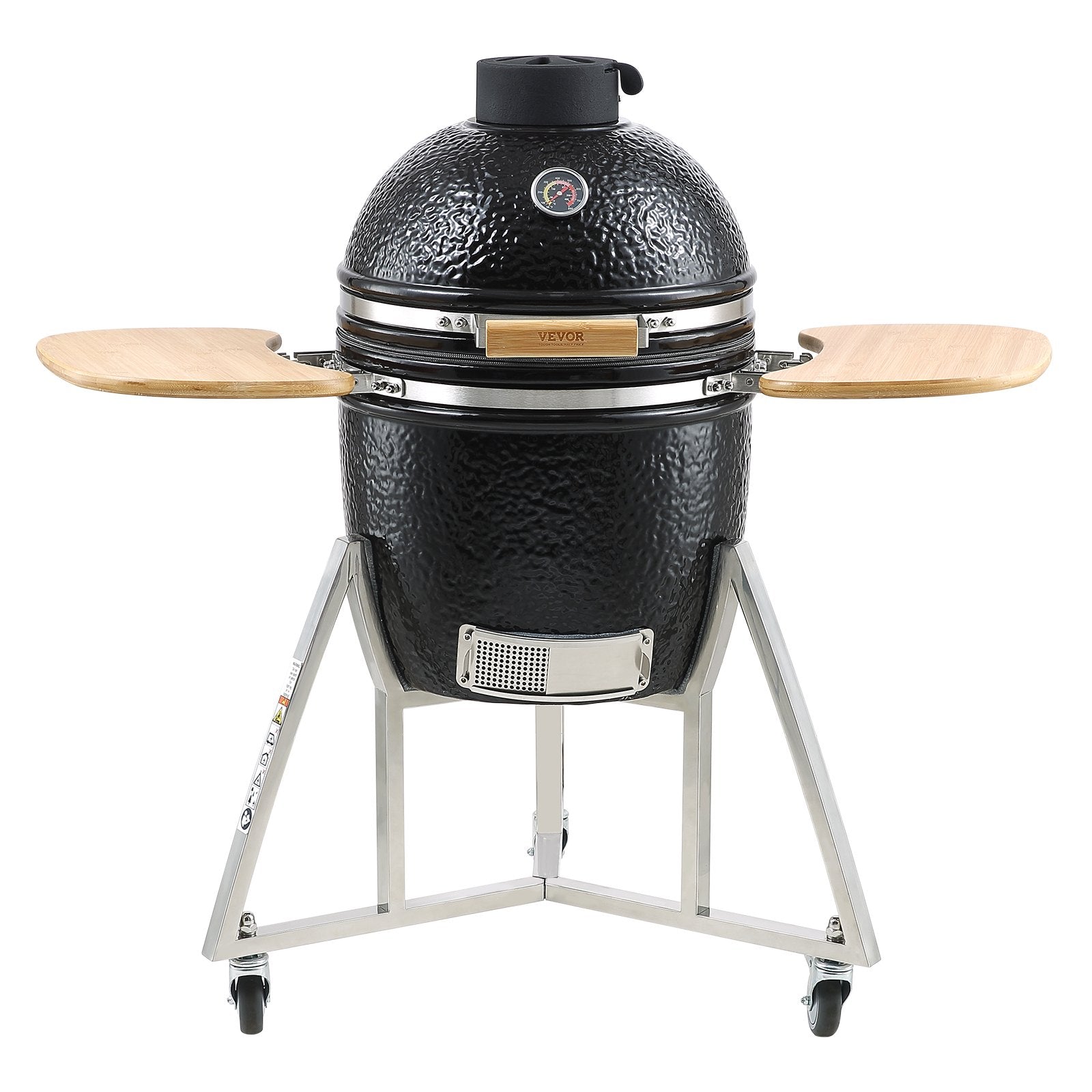 BBQ Tools: VEVOR Portable Charcoal Grill, Propane Gas Grills with Cover and Cart, Heavy Duty Stainless Steel BBQ Grill, Mini Smoker for Outdoor Cooking, Barbecue Camping, Picnic, and Backyard, Black