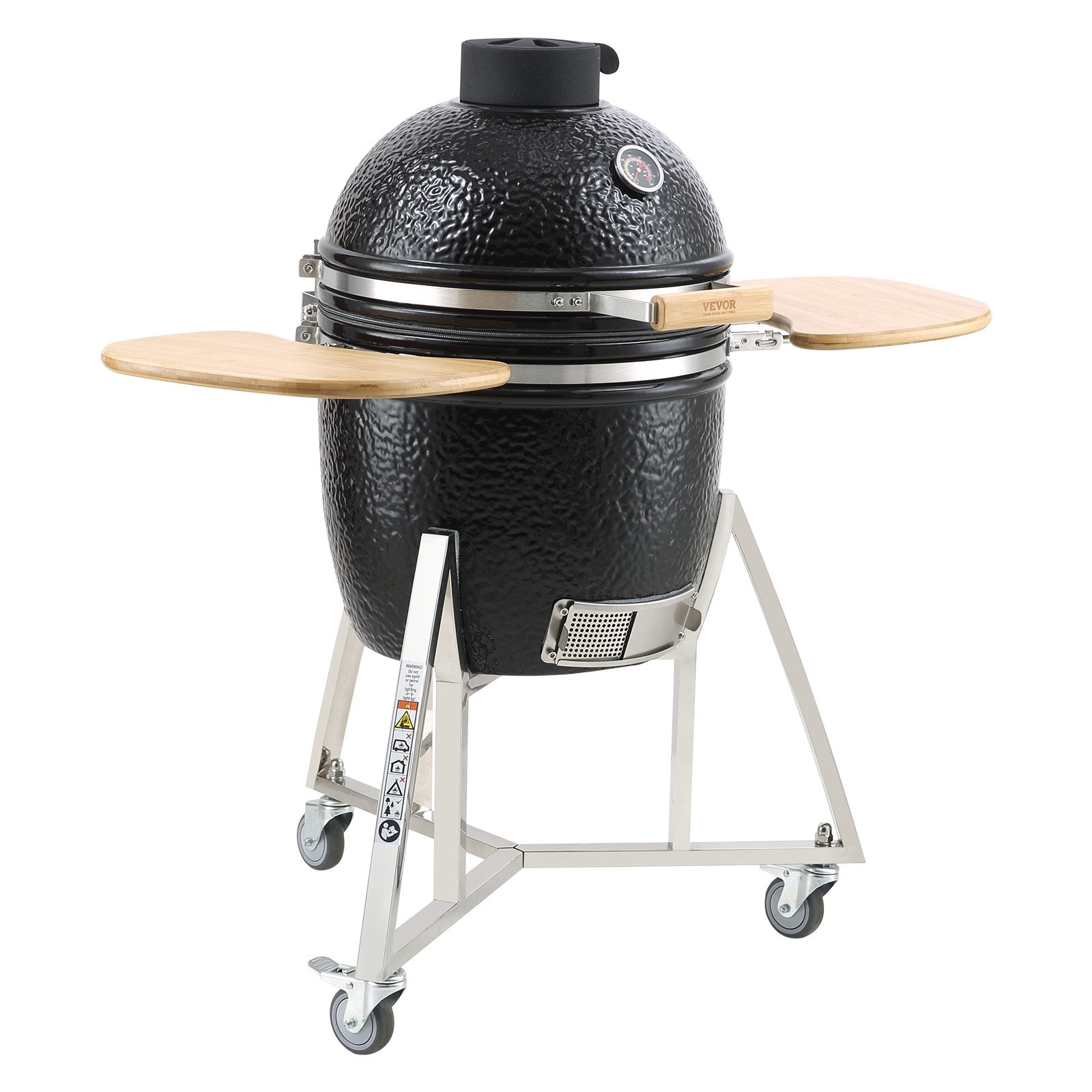 BBQ Tools: VEVOR Portable Charcoal Grill, Propane Gas Grills with Cover and Cart, Heavy Duty Stainless Steel BBQ Grill, Mini Smoker for Outdoor Cooking, Barbecue Camping, Picnic, and Backyard, Black