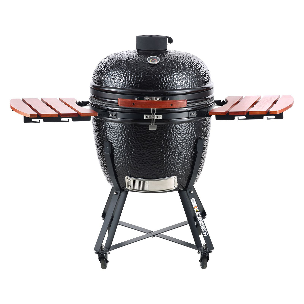 Portable Charcoal Grill, Propane Gas Grills with Cover and Cart, Heavy Duty Stainless Steel BBQ Grill, Mini Smoker for Outdoor Cooking, Barbecue Camping, Picnic, and Backyard, Black