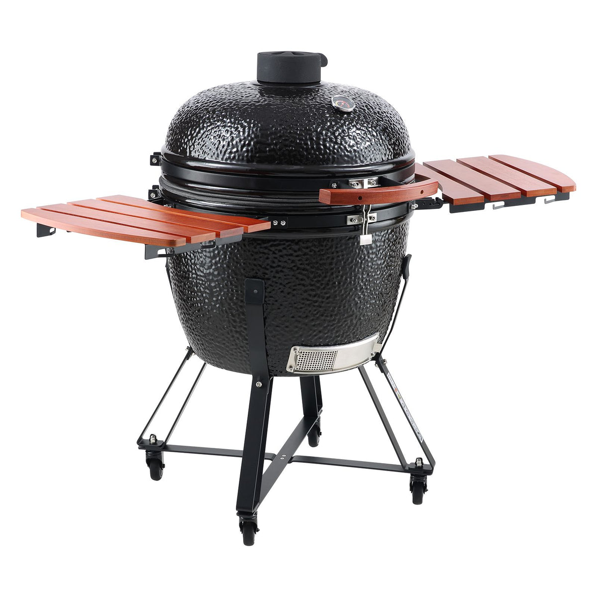 Portable Charcoal Grill, Propane Gas Grills with Cover and Cart, Heavy Duty Stainless Steel BBQ Grill, Mini Smoker for Outdoor Cooking, Barbecue Camping, Picnic, and Backyard, Black