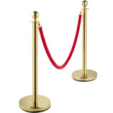 Tents: VEVOR Velvet Ropes and Posts, 5 ft/1.5 m Red Rope, Stainless Steel Gold Stanchion with Ball Top, Red Crowd Control Barrier Used for Theaters, Party, Wedding, Exhibition, Ticket Offices 4 packSets