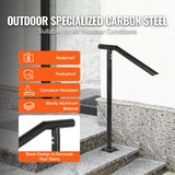 Door Hardware: VEVOR 1-3 Step Handrail Railing for Steps Steel 150 kg Capacity with Screw Kit