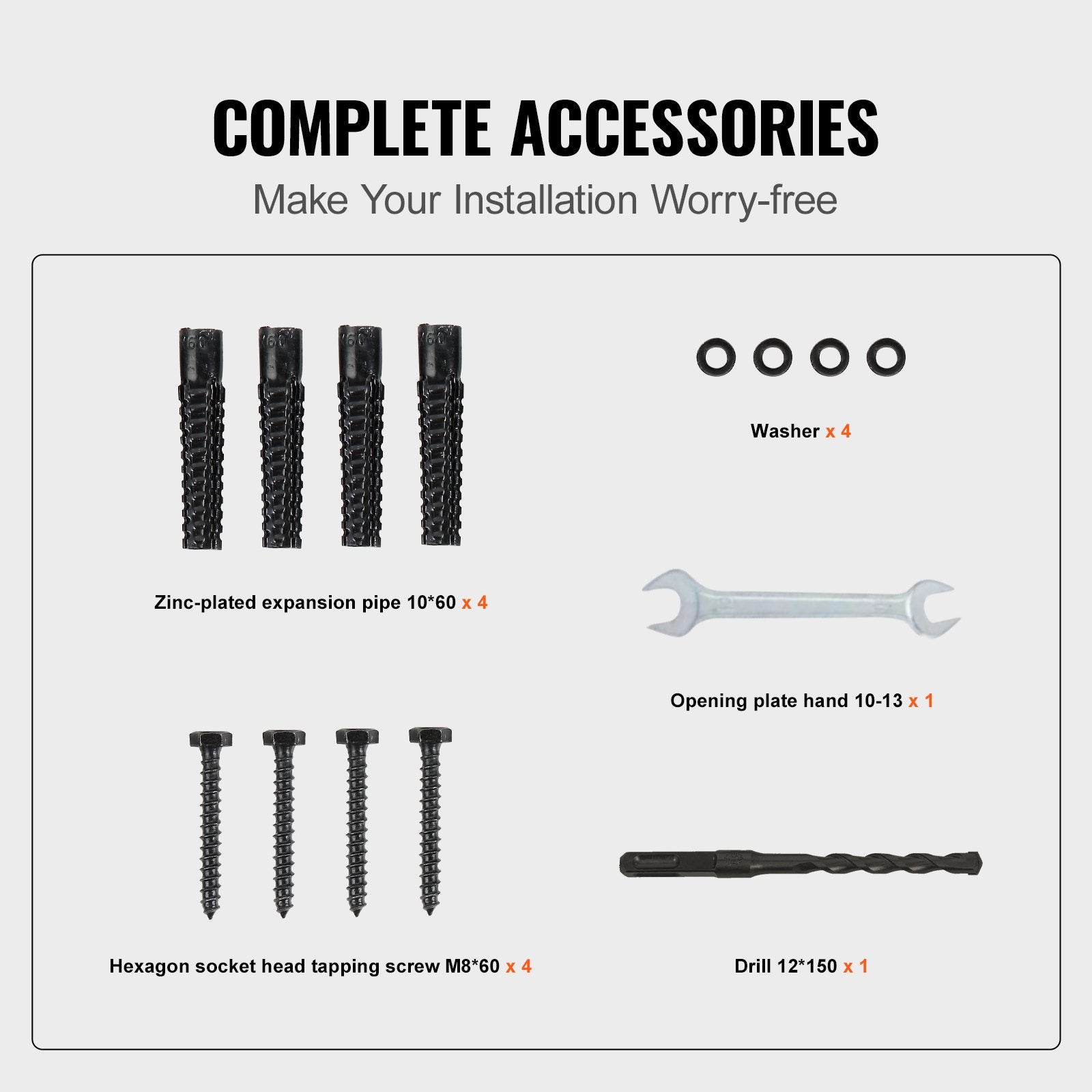 Door Hardware: VEVOR 1-3 Step Handrail Railing for Steps Steel 150 kg Capacity with Screw Kit