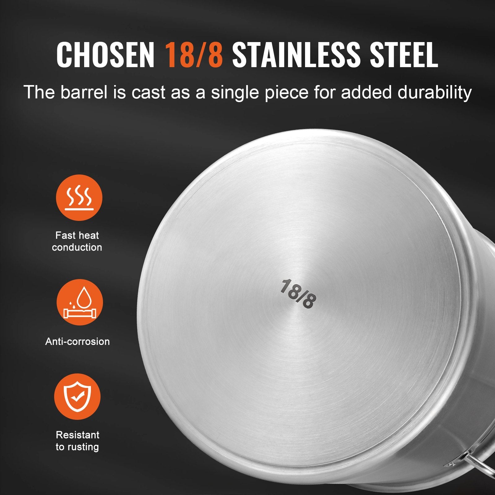 Food Warmers & Chafing Dishes: VEVOR Stainless Steel Stockpot, 42 Quart Large Cooking Pots, Multipurpose Cookware Sauce Pot with Lid & Handle, Heavy Duty Commercial Grade Stock Pot, Sanding Treatment, for Large Groups Events Silver