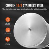 Food Warmers & Chafing Dishes: VEVOR Stainless Steel Stockpot, 42 Quart Large Cooking Pots, Multipurpose Cookware Sauce Pot with Lid & Handle, Heavy Duty Commercial Grade Stock Pot, Sanding Treatment, for Large Groups Events Silver