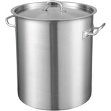 Food Warmers & Chafing Dishes: VEVOR Stainless Steel Stockpot, 42 Quart Large Cooking Pots, Multipurpose Cookware Sauce Pot with Lid & Handle, Heavy Duty Commercial Grade Stock Pot, Sanding Treatment, for Large Groups Events Silver