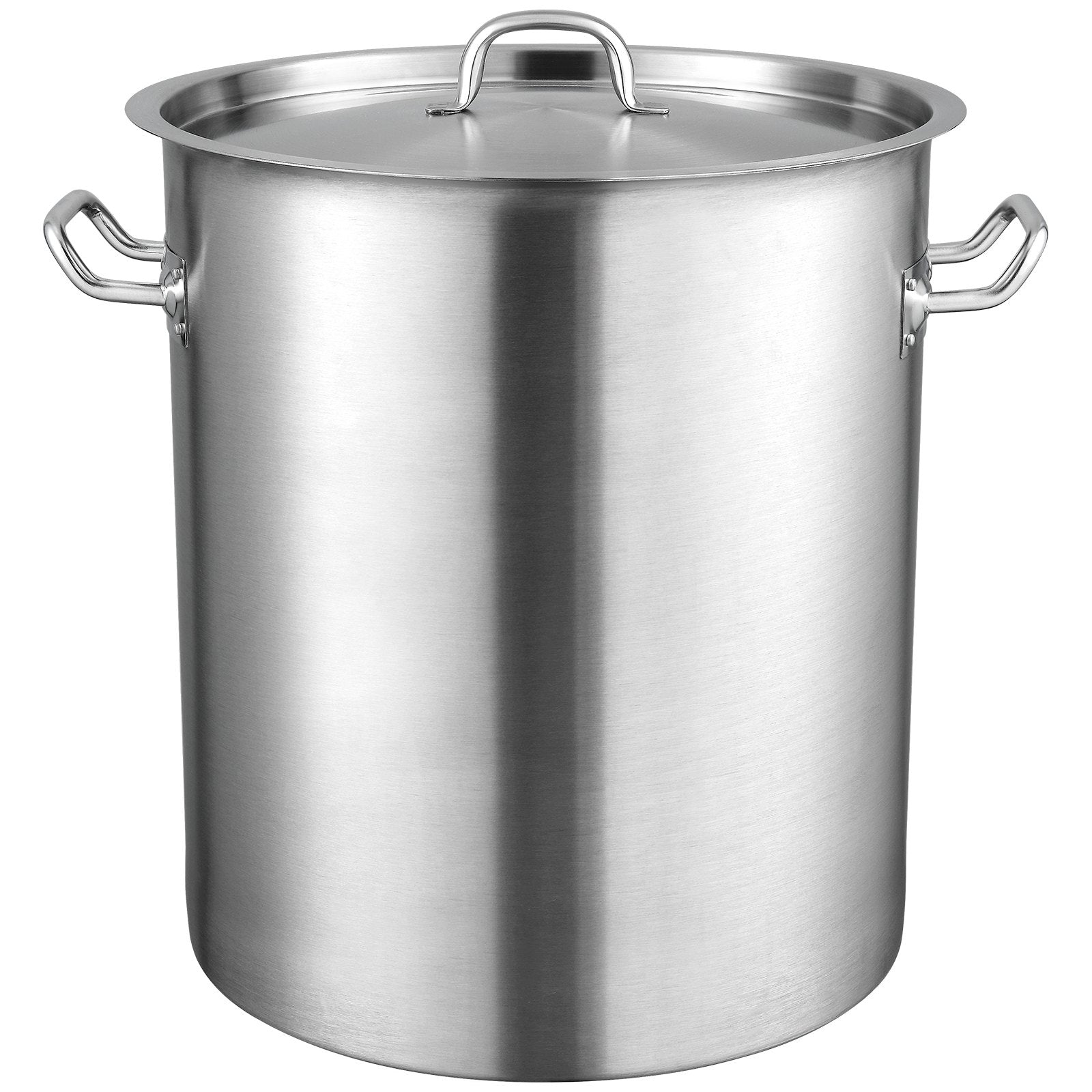 Food Warmers & Chafing Dishes: VEVOR Stainless Steel Stockpot, 42 Quart Large Cooking Pots, Multipurpose Cookware Sauce Pot with Lid & Handle, Heavy Duty Commercial Grade Stock Pot, Sanding Treatment, for Large Groups Events Silver