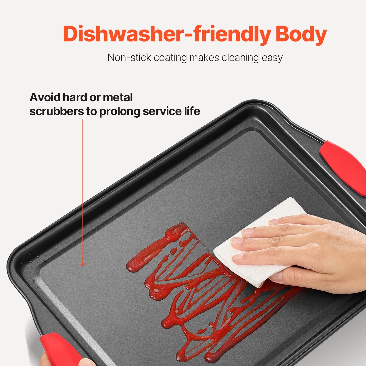Bakeware & Accessories: VEVOR Baking Pan Set 10-Piece Nonstick Carbon Steel Set with Silicone Handles