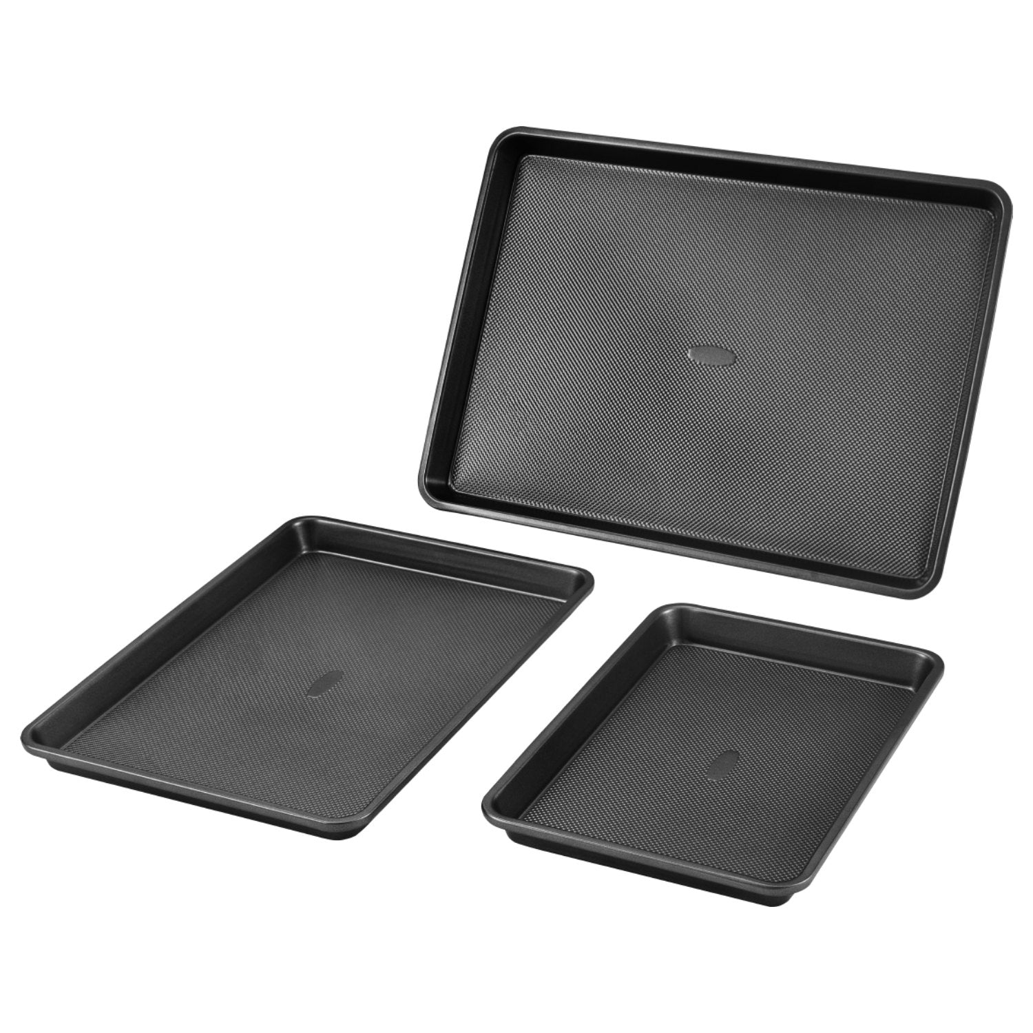 Bakeware & Accessories: VEVOR Baking Pan Set 3-Piece Nonstick Carbon Steel Set with Silicone Handles