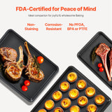 Bakeware & Accessories: VEVOR Baking Pan Set 3-Piece Nonstick Carbon Steel Set with Silicone Handles