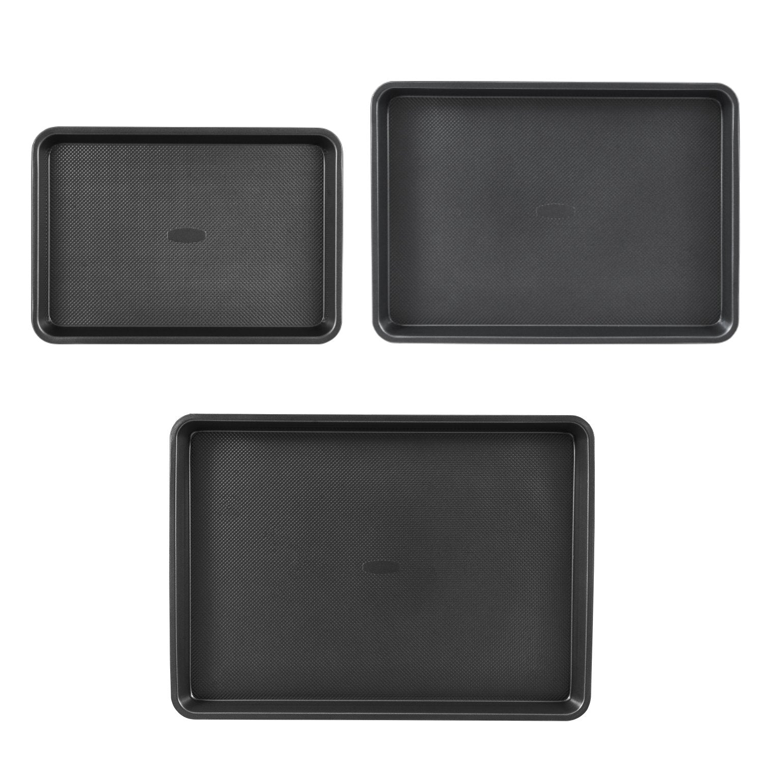 Bakeware & Accessories: VEVOR Baking Pan Set 3-Piece Nonstick Carbon Steel Set with Silicone Handles