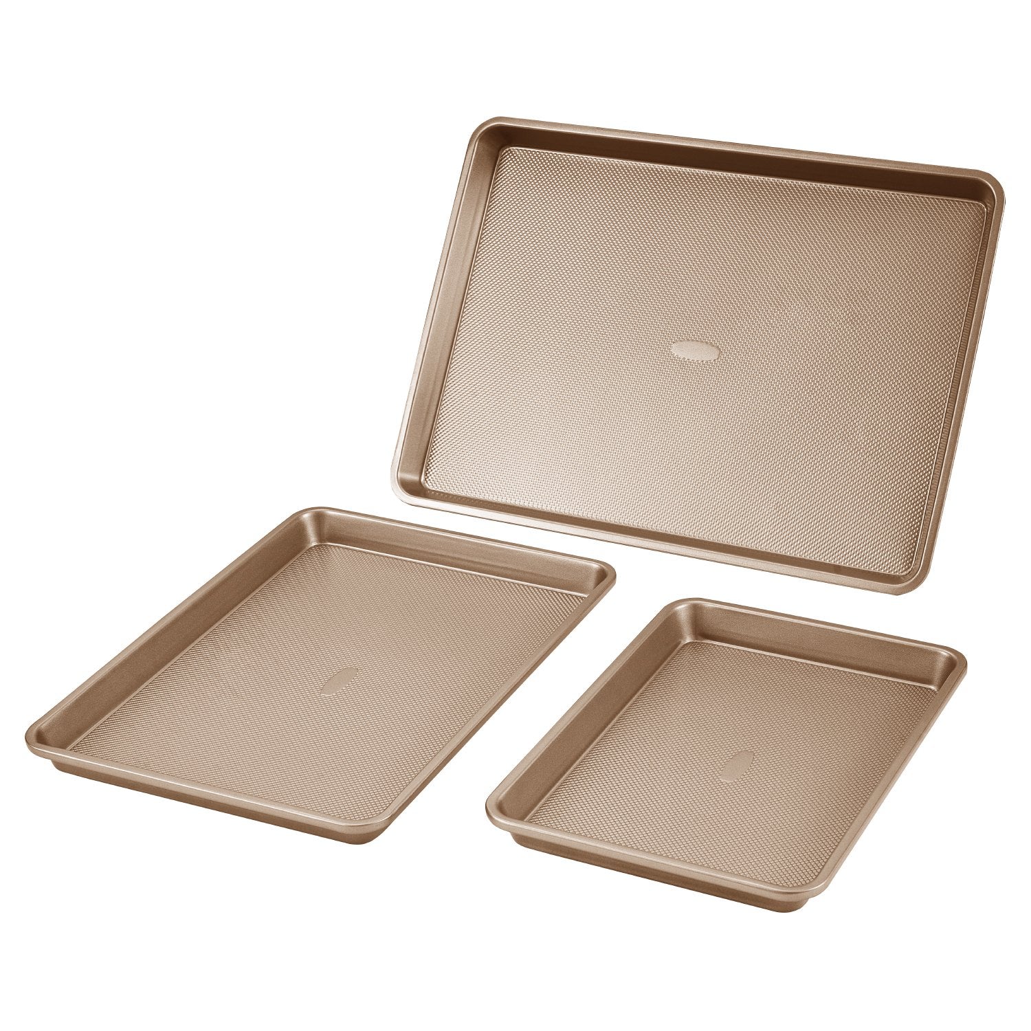 Bakeware & Accessories: VEVOR Baking Pan Set 3-Piece Nonstick Carbon Steel Set with Silicone Handles