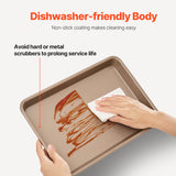Bakeware & Accessories: VEVOR Baking Pan Set 3-Piece Nonstick Carbon Steel Set with Silicone Handles