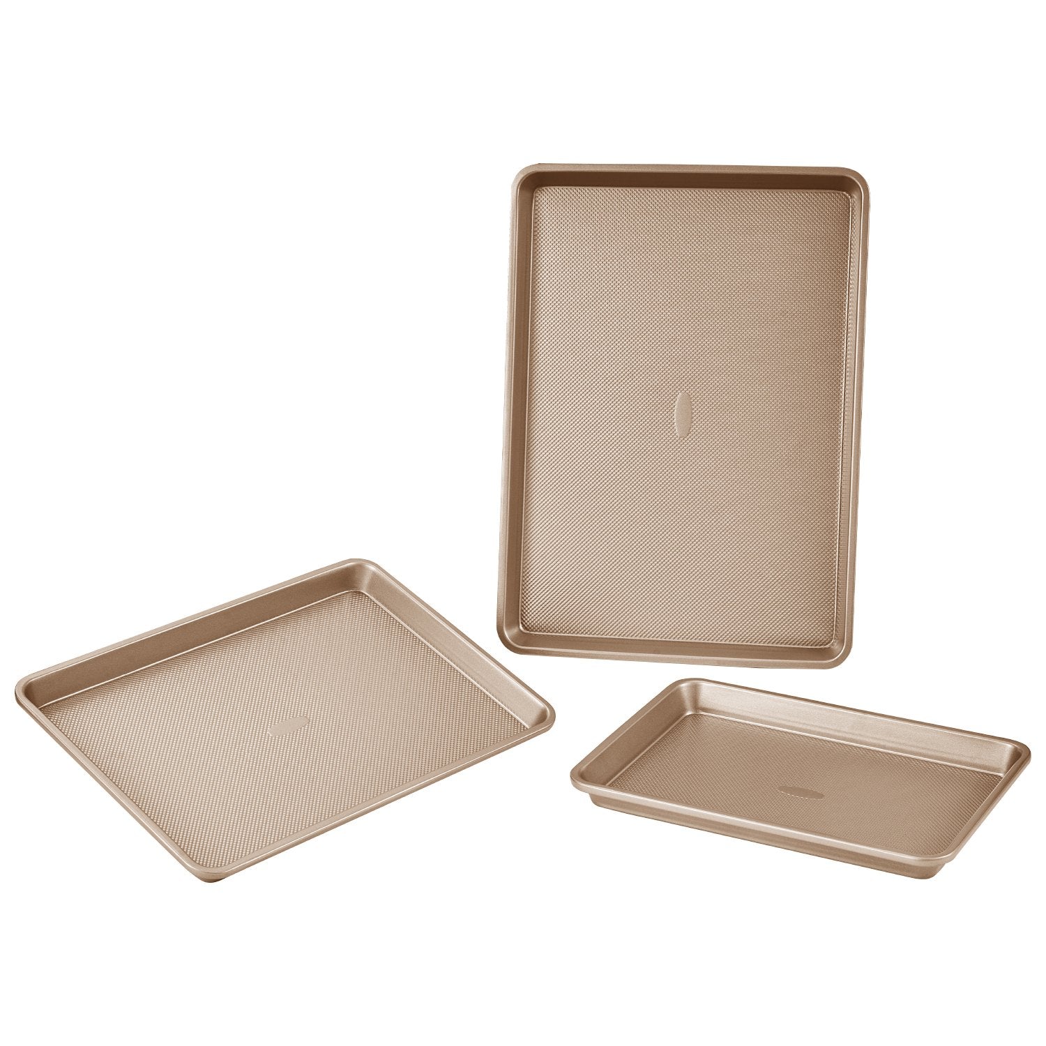 Bakeware & Accessories: VEVOR Baking Pan Set 3-Piece Nonstick Carbon Steel Set with Silicone Handles