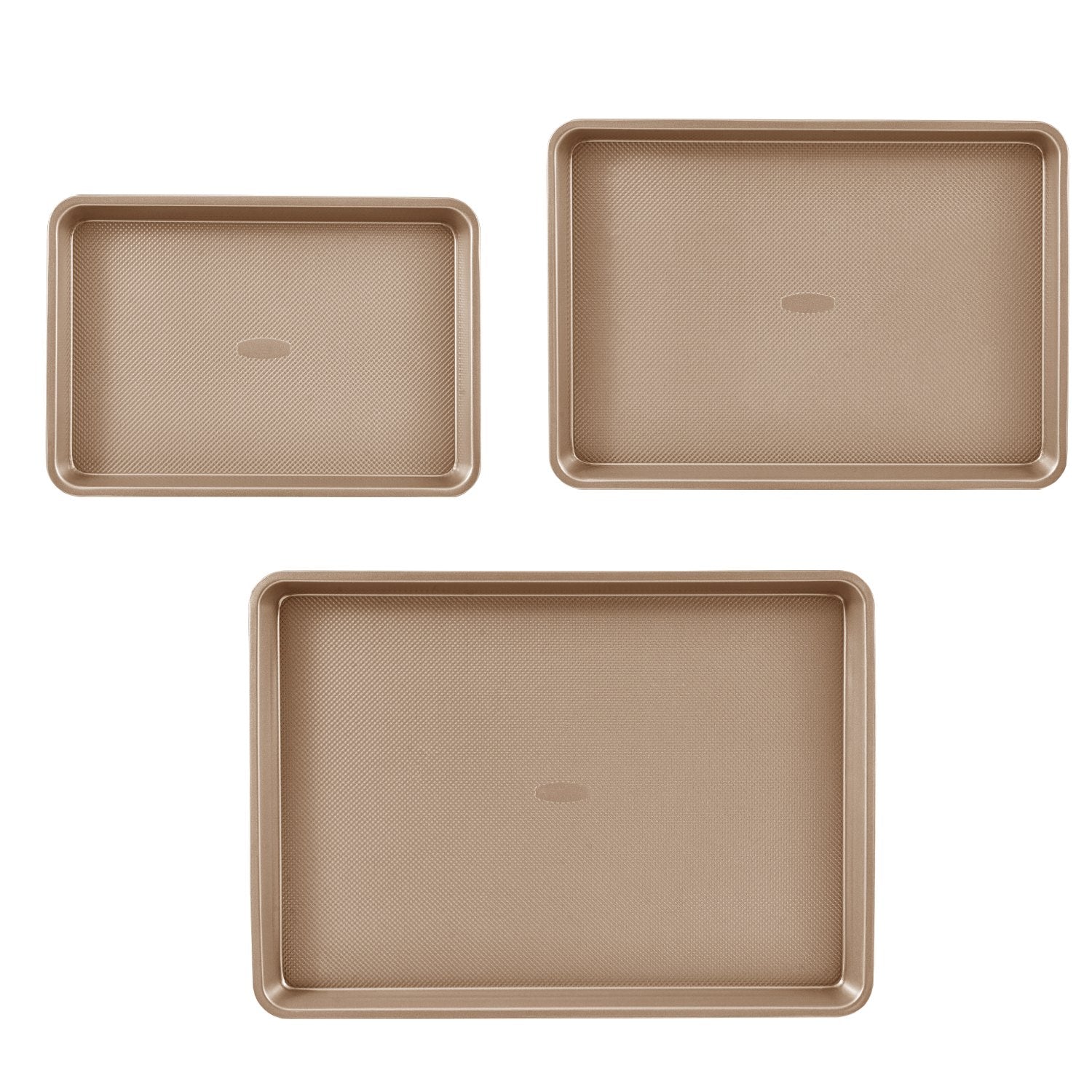 Bakeware & Accessories: VEVOR Baking Pan Set 3-Piece Nonstick Carbon Steel Set with Silicone Handles