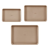 Bakeware & Accessories: VEVOR Baking Pan Set 3-Piece Nonstick Carbon Steel Set with Silicone Handles