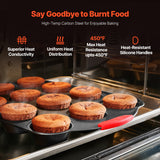 Bakeware & Accessories: VEVOR Baking Pan Set 6-Piece Nonstick Carbon Steel Set with Silicone Handles
