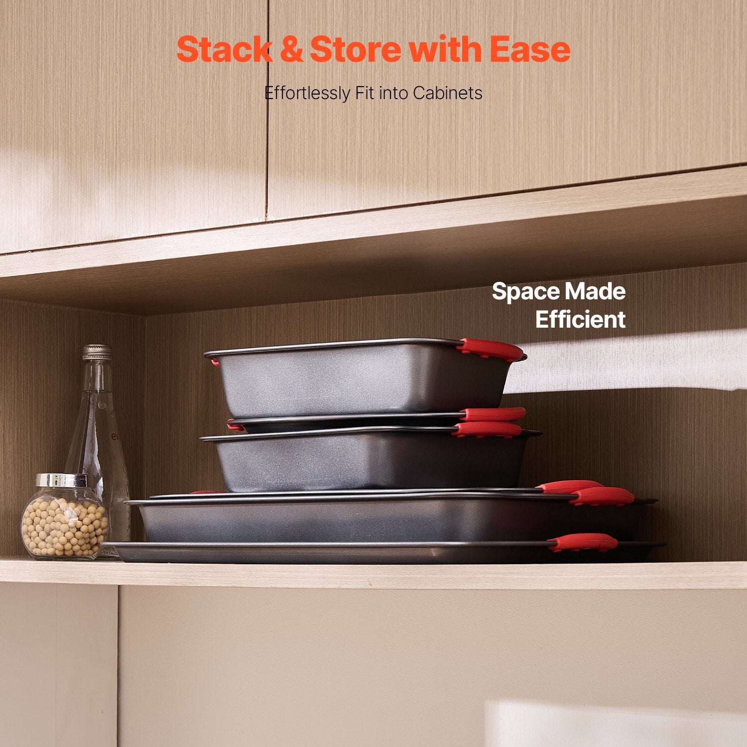 Bakeware & Accessories: VEVOR Baking Pan Set 6-Piece Nonstick Carbon Steel Set with Silicone Handles