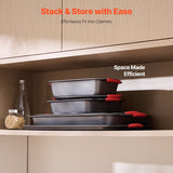 Bakeware & Accessories: VEVOR Baking Pan Set 6-Piece Nonstick Carbon Steel Set with Silicone Handles