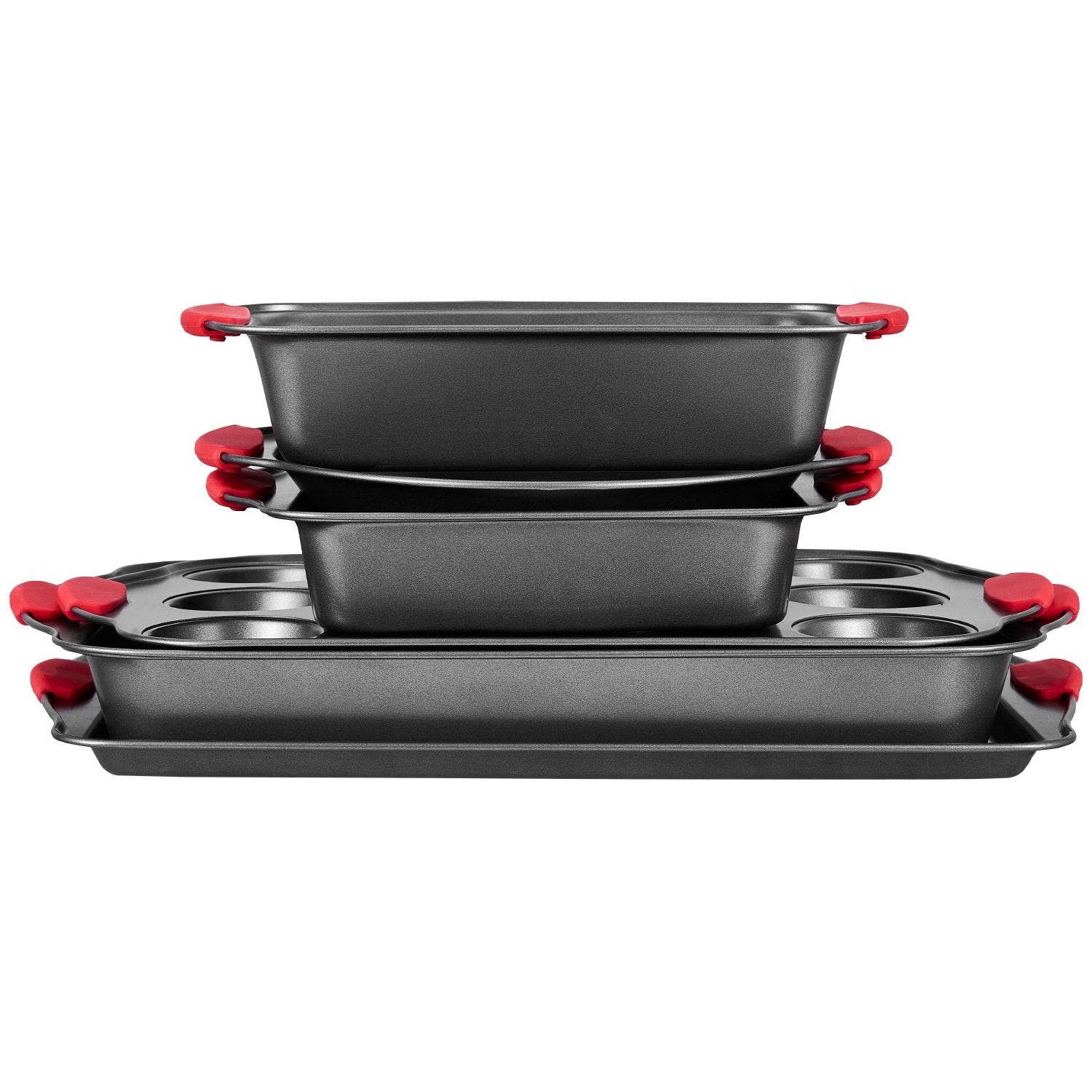 Bakeware & Accessories: VEVOR Baking Pan Set 6-Piece Nonstick Carbon Steel Set with Silicone Handles