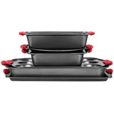 Bakeware & Accessories: VEVOR Baking Pan Set 6-Piece Nonstick Carbon Steel Set with Silicone Handles