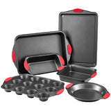 Bakeware & Accessories: VEVOR Baking Pan Set 6-Piece Nonstick Carbon Steel Set with Silicone Handles