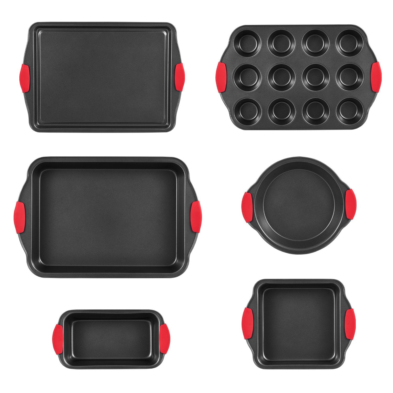 Bakeware & Accessories: VEVOR Baking Pan Set 6-Piece Nonstick Carbon Steel Set with Silicone Handles