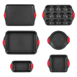 Bakeware & Accessories: VEVOR Baking Pan Set 6-Piece Nonstick Carbon Steel Set with Silicone Handles