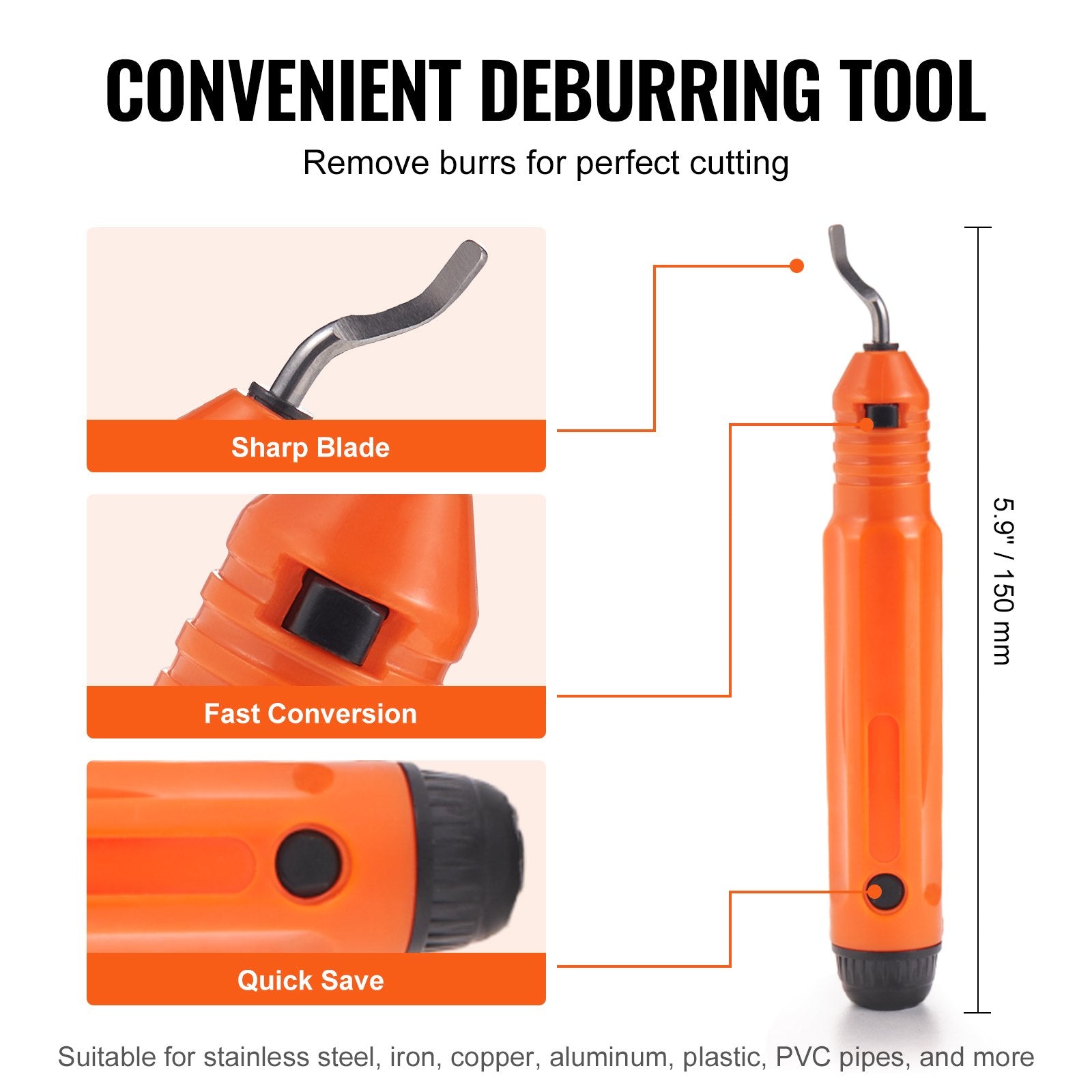 Cutters: VEVOR 3PCS Tubing Cutter Set, 3/16"-2" O.D. Copper Pipe Cutter, 1/8"-7/8" O.D. Mini Tube Cutter and Deburring Tool, Heavy Duty Pipe Cutter Set for Copper, Aluminum, Stainless Steel, Plastic Pipes