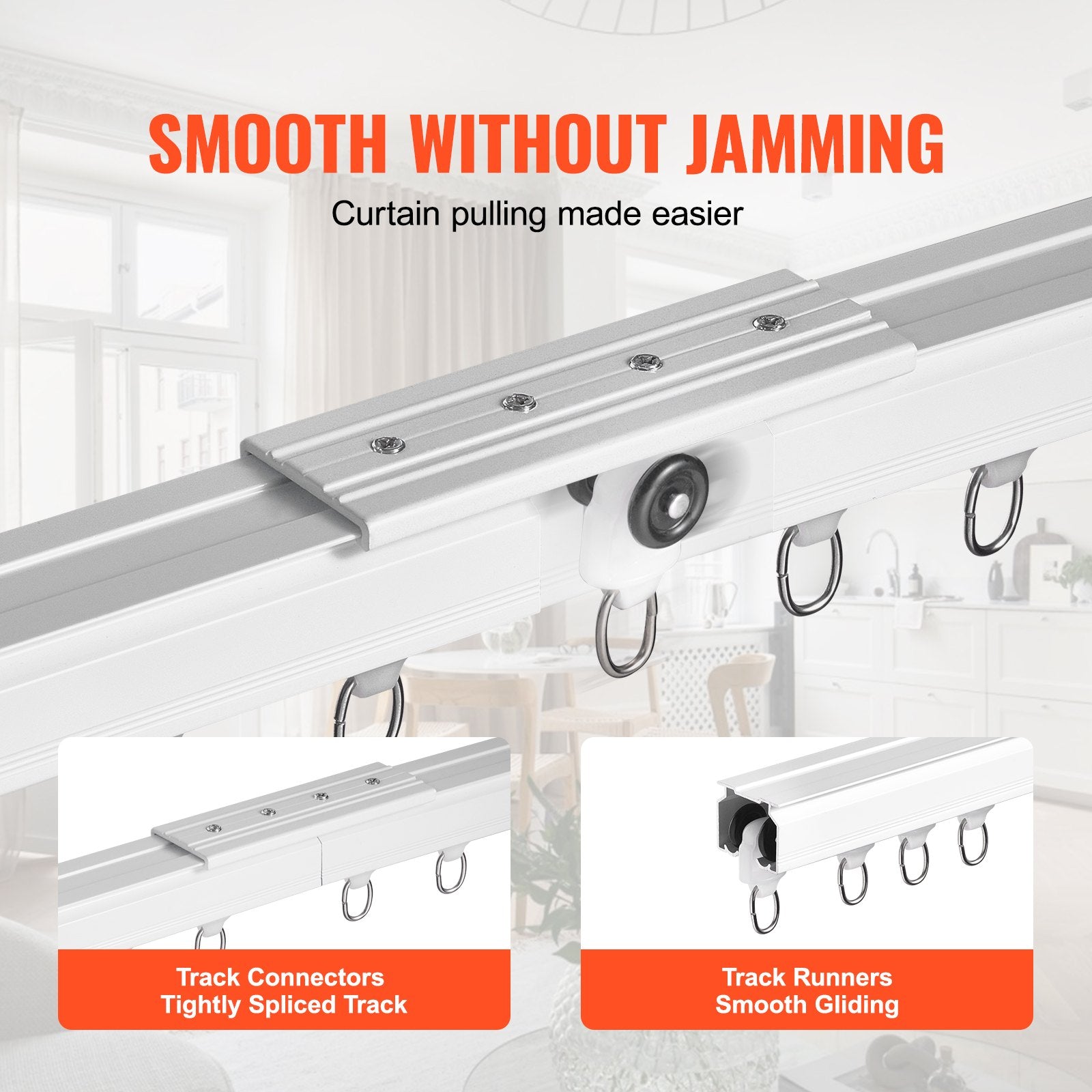 Curtain Accessories: VEVOR Ceiling Curtain Track Set 5.9 FT/1.8 Meter_oom Divider with Hooks White