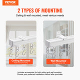 Curtains & Drapes: VEVOR Ceiling Curtain Track Set 17.7 FT/5.4 Meter Room Divider with Hooks White