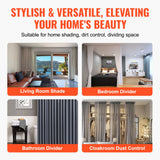 Curtains & Drapes: VEVOR Ceiling Curtain Track Set 17.7 FT/5.4 Meter Room Divider with Hooks White