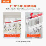 Curtain Accessories: VEVOR Ceiling Curtain Track Set, 9.9 FT/3 Meter, Self Adhesive, No Drill Ceiling Track System for Curtains, Room Divider Curtain Track Ceiling Mounted for Living Room with Hooks and Hardware, White