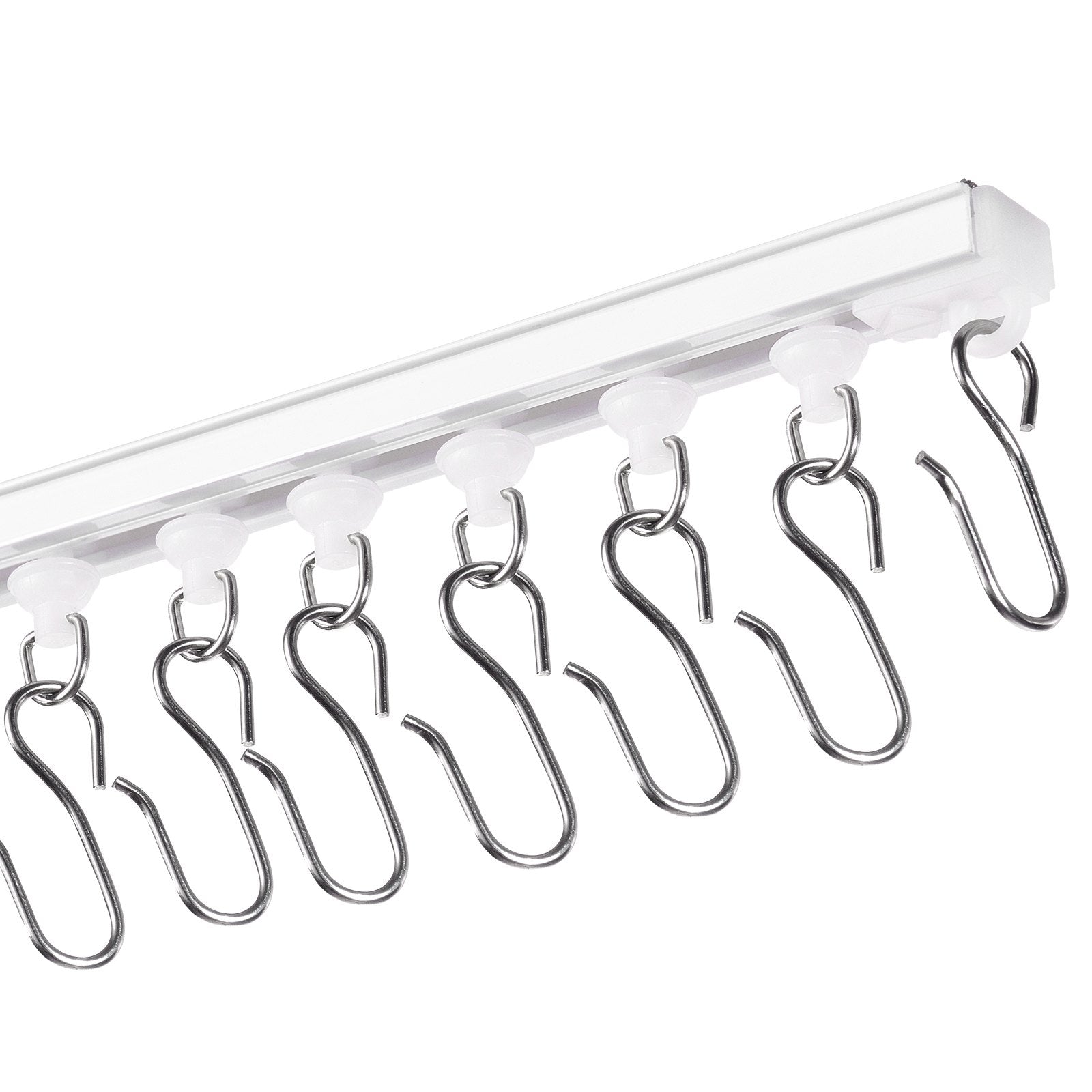 Curtain Accessories: VEVOR Ceiling Curtain Track Set, 9.9 FT/3 Meter, Self Adhesive, No Drill Ceiling Track System for Curtains, Room Divider Curtain Track Ceiling Mounted for Living Room with Hooks and Hardware, White