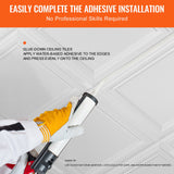 Building Toys: VEVOR Ceiling Tiles, 16-Pack 20 x 20 in, Drop Ceiling Tiles Premium Polystyrene Sheet, Easy Installation/ Cutting Plastic Glue-up Ceiling Tile, Basement Ceiling Covering for Home/Office Decoration