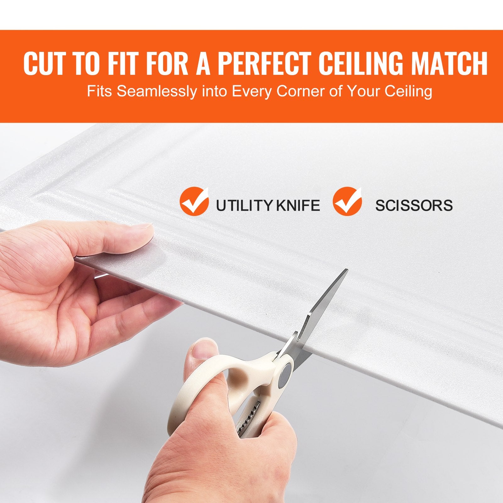 Kitchen & Bathroom DIY: VEVOR Ceiling Tiles 48-Pack 20 x 20 in Polystyrene Easy Installation Glue-up