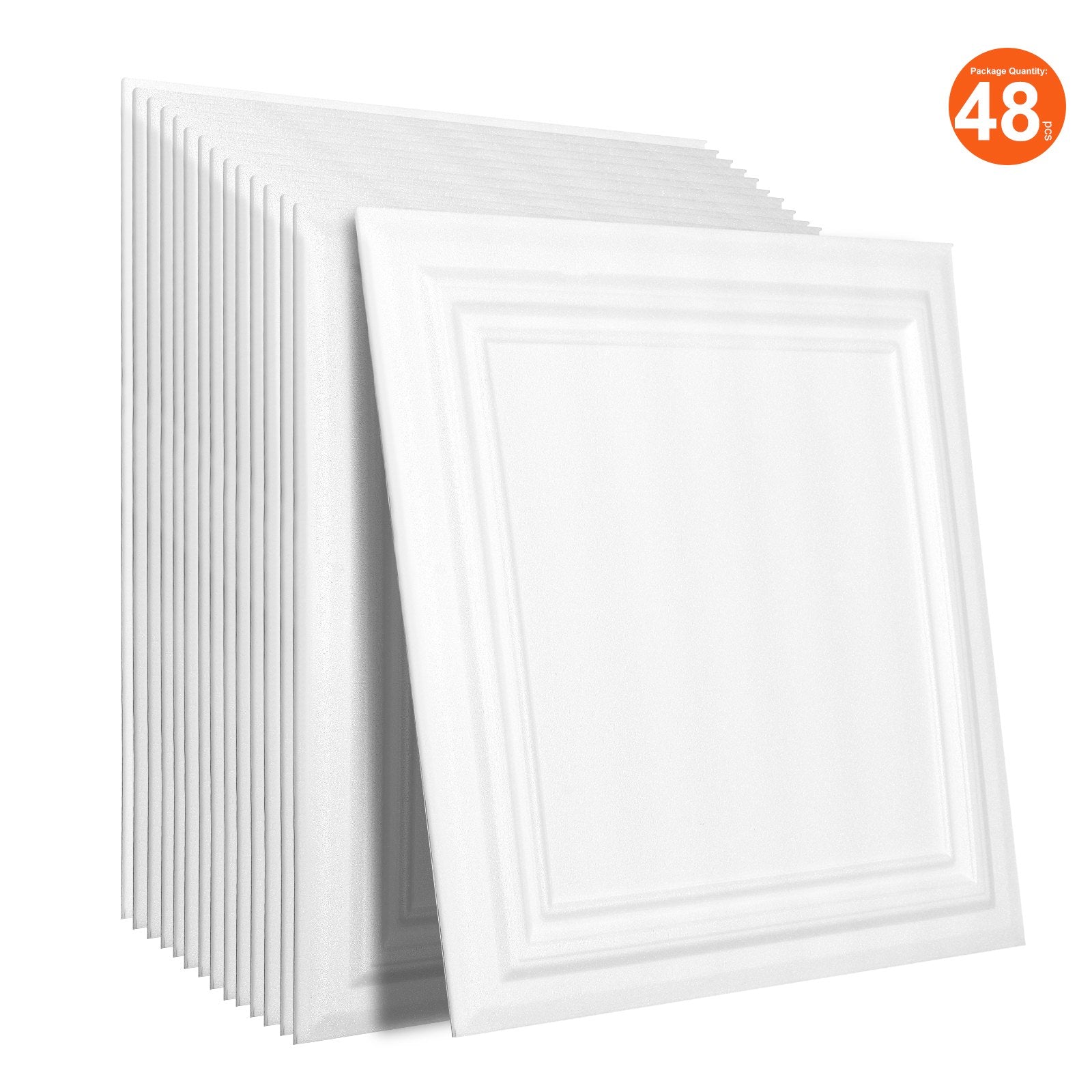 Kitchen & Bathroom DIY: VEVOR Ceiling Tiles 48-Pack 20 x 20 in Polystyrene Easy Installation Glue-up