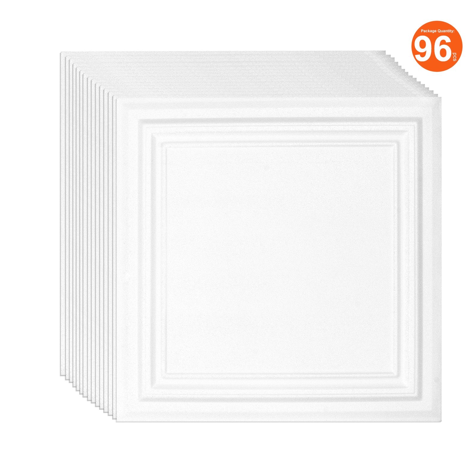 Audio Accessories: VEVOR Ceiling Tiles 96-Pack 20 x 20 in Polystyrene Easy Installation Glue-up