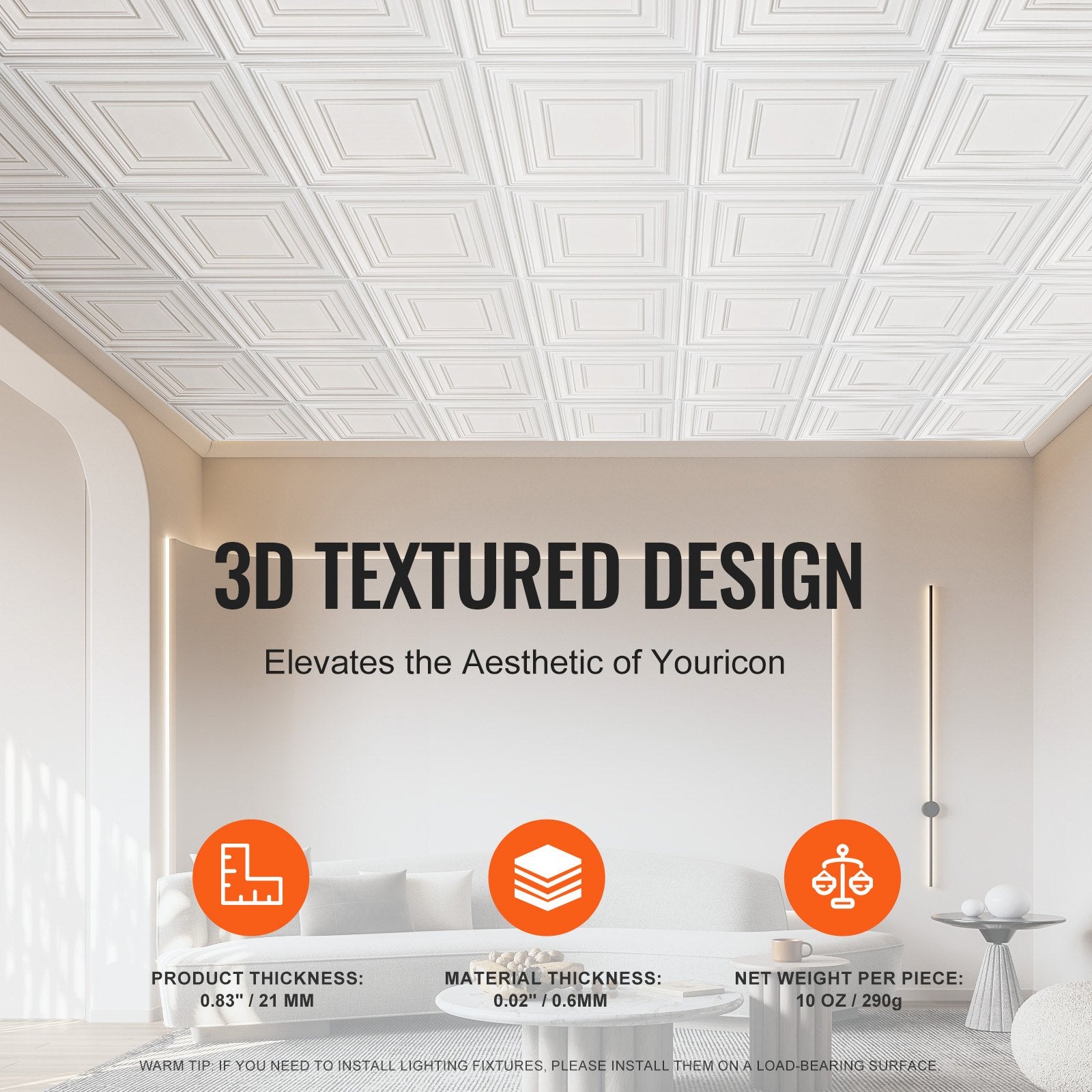 Kitchen & Bathroom DIY: VEVOR Ceiling Tiles 12-Pack 24 x 24 in PVC Easy Installation White Peg Pattern
