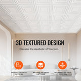 Kitchen & Bathroom DIY: VEVOR Ceiling Tiles 12-Pack 24 x 24 in PVC Easy Installation White Peg Pattern