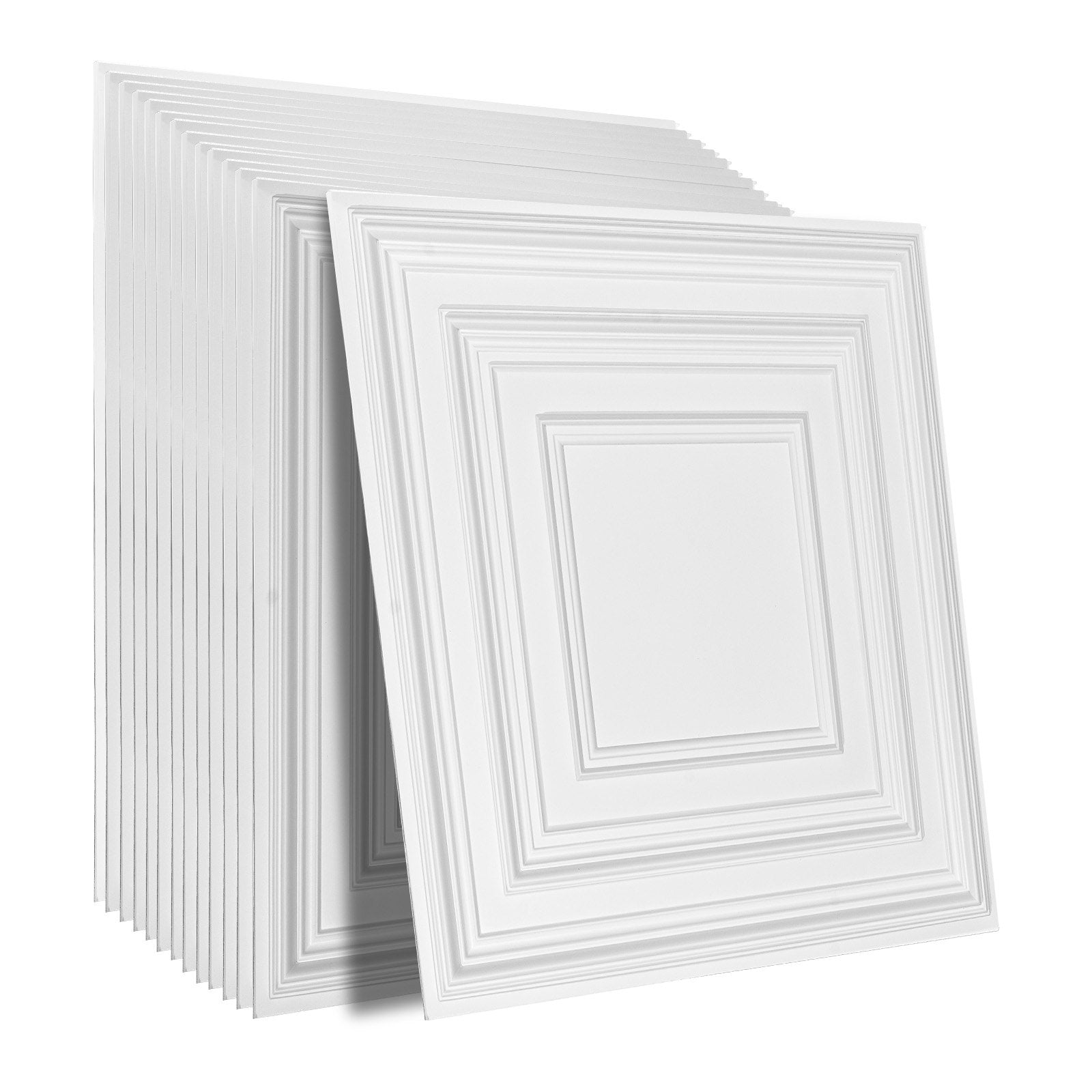 Kitchen & Bathroom DIY: VEVOR Ceiling Tiles 12-Pack 24 x 24 in PVC Easy Installation White Peg Pattern