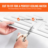 Kitchen & Bathroom DIY: VEVOR Ceiling Tiles 12-Pack 24 x 24 in PVC Easy Installation White Echo Pattern