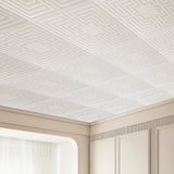Kitchen & Bathroom DIY: VEVOR Ceiling Tiles 12-Pack 24 x 24 in PVC Easy Installation White Echo Pattern