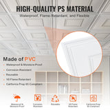 Kitchen & Bathroom DIY: VEVOR Ceiling Tiles 12-Pack 24 x 24 in PVC Easy Installation White Geometric