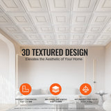 Kitchen & Bathroom DIY: VEVOR Ceiling Tiles 12-Pack 24 x 24 in PVC Easy Installation White Geometric