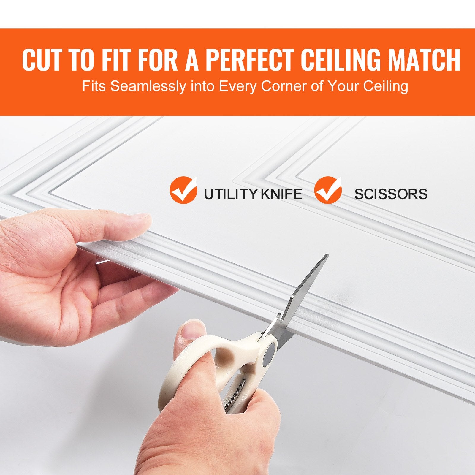 Kitchen & Bathroom DIY: VEVOR Ceiling Tiles 12-Pack 24 x 24 in PVC Easy Installation White Geometric
