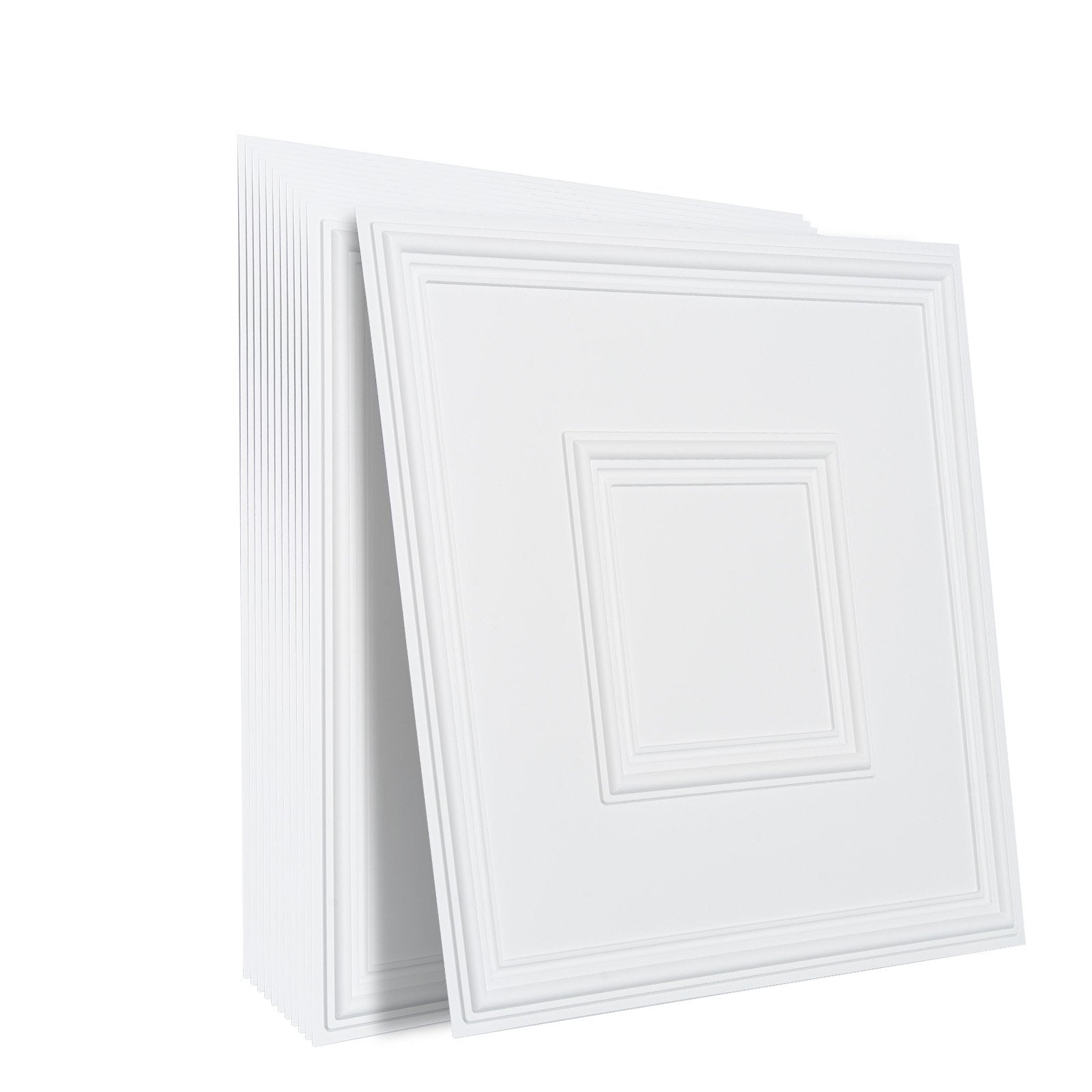 Kitchen & Bathroom DIY: VEVOR Ceiling Tiles 12-Pack 24 x 24 in PVC Easy Installation White Geometric