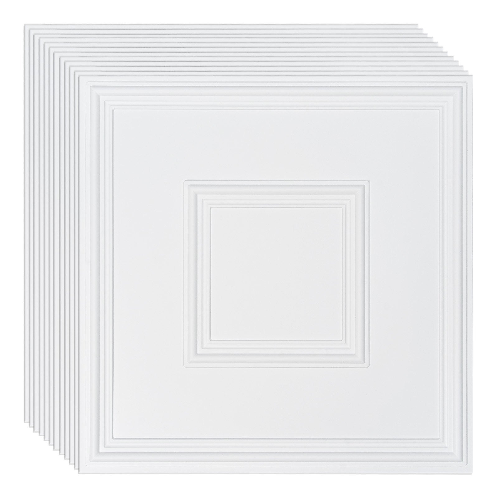 Kitchen & Bathroom DIY: VEVOR Ceiling Tiles 12-Pack 24 x 24 in PVC Easy Installation White Geometric