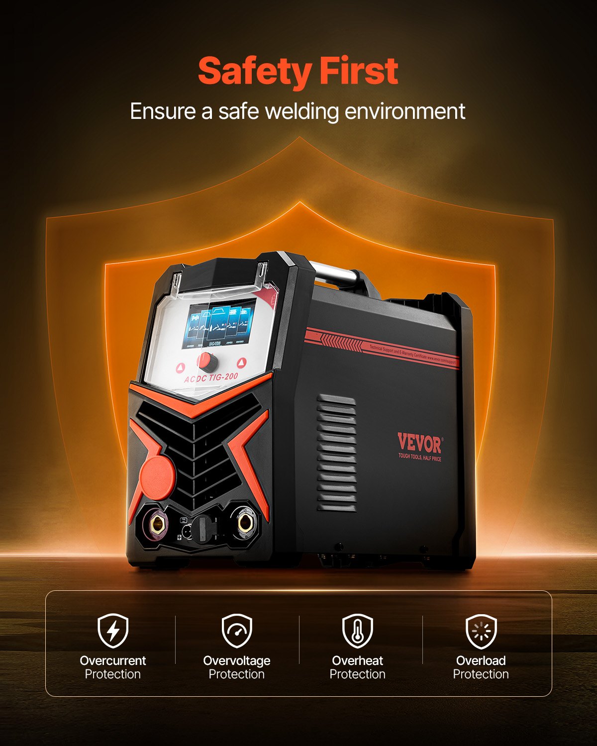 Welding Guns & Plasma Cutters: VEVOR TIG Welder, 200A 6-In-1 Aluminum Welding Machine (LED Display) - AC TIG/DC TIG/AC Pulse TIG/DC Pulse TIG/Spot TIG/MMA(Stick), Electric Welder with Synergic Control IGBT